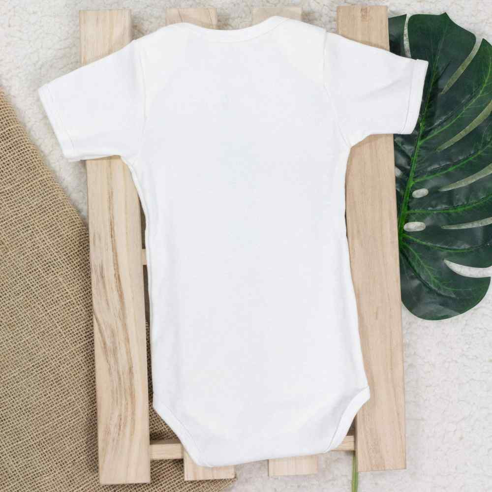 BODY MANGA CURTA INFANTIL SUEDINE ATÉ 24 MESES CREME