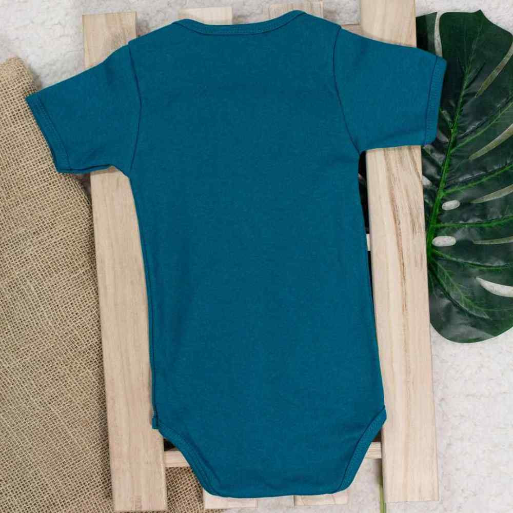 BODY MANGA CURTA INFANTIL SUEDINE ATÉ 24 MESES VERDE ESCURO