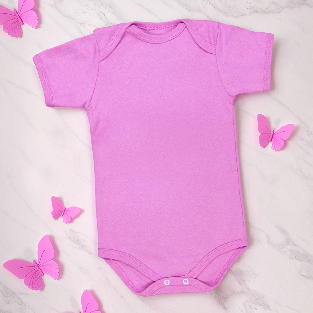 Body Infantil Verão Rosa Chiclete – Para Meninas 12-24M