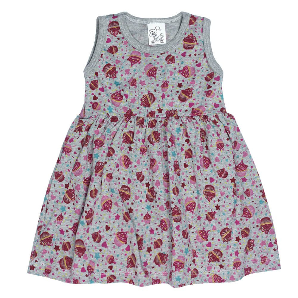 Vestido Infantil de Malha Mescla Estampas Sortidas - Conforto e Frescor para o Dia a Dia