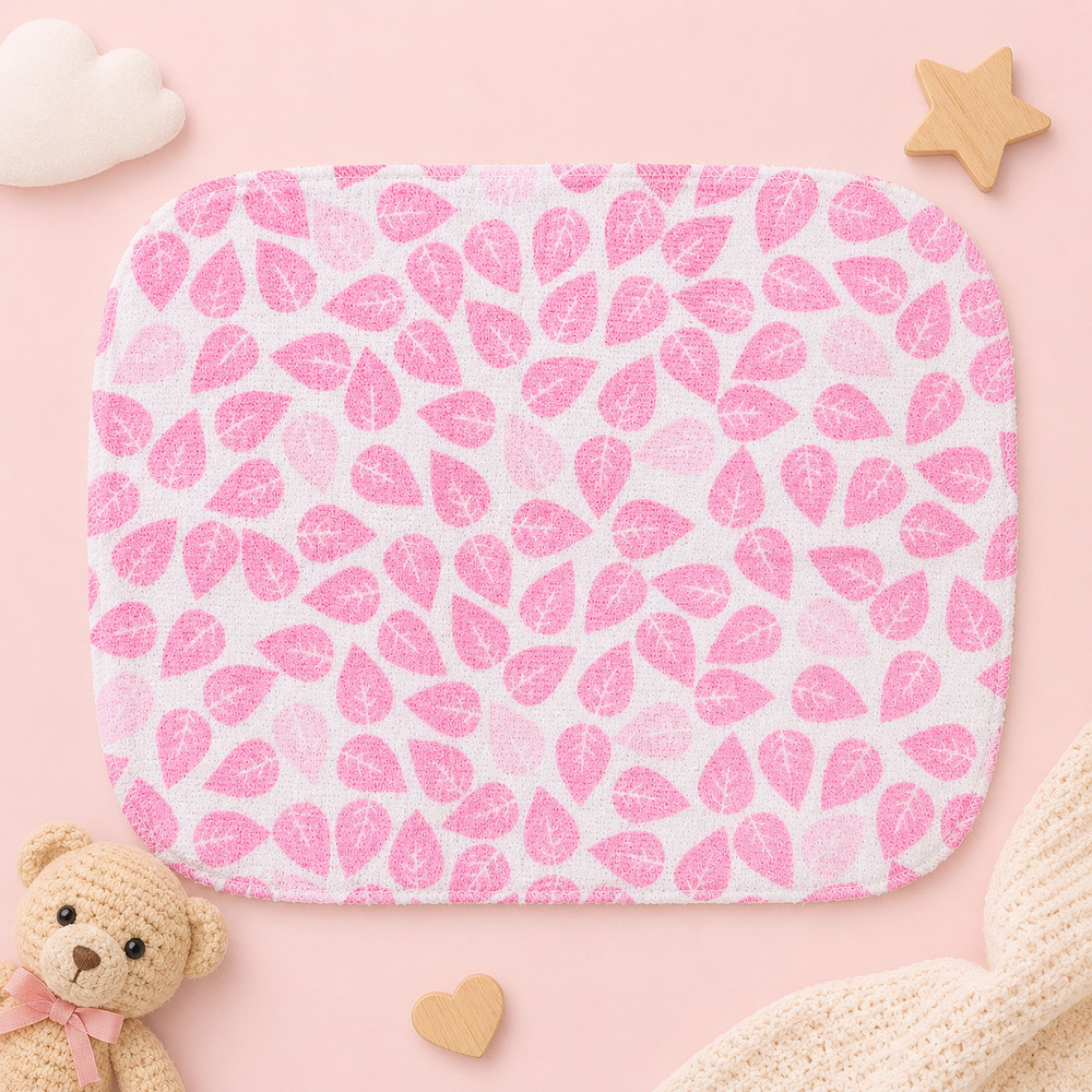 Kit 5 Toalhinhas de Boca Bebê Felpuda Estampada Para Meninas 32x25cm Algodão Hipoalergênico