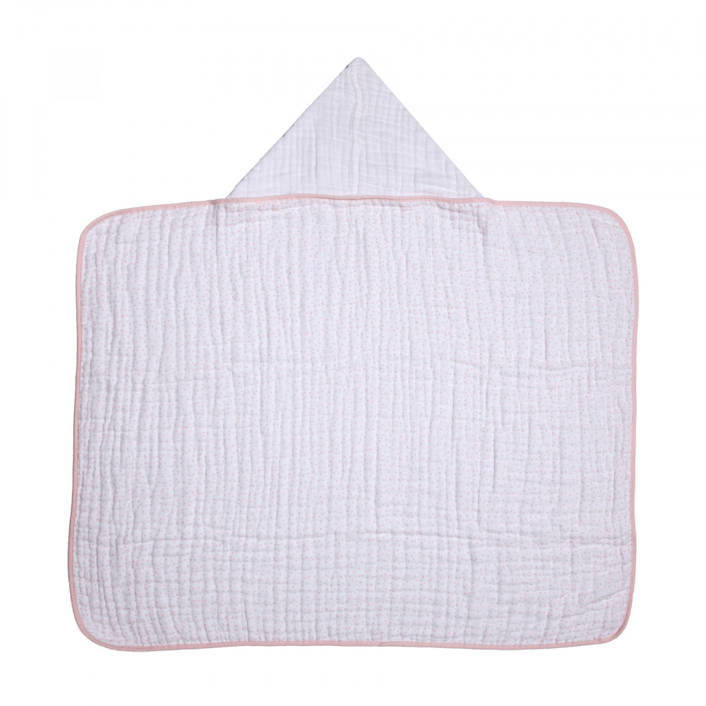 TOALHA COM CAPUZ FRALDA SOFT PARA BEBÊ 90CM X 75CM URSA ROSA CLARO