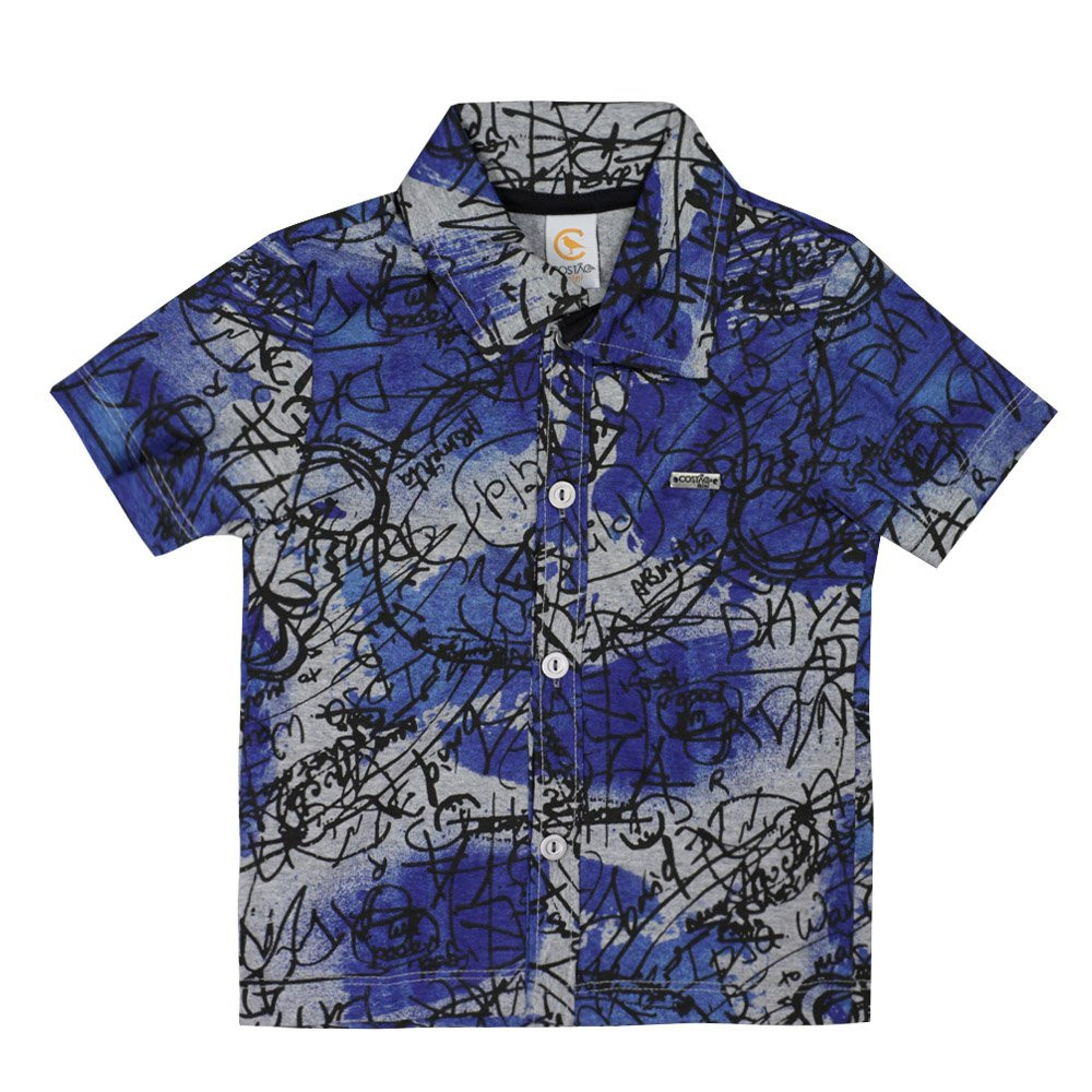 CAMISA SOCIAL INFANTIL ESTAMPADA MESCLA