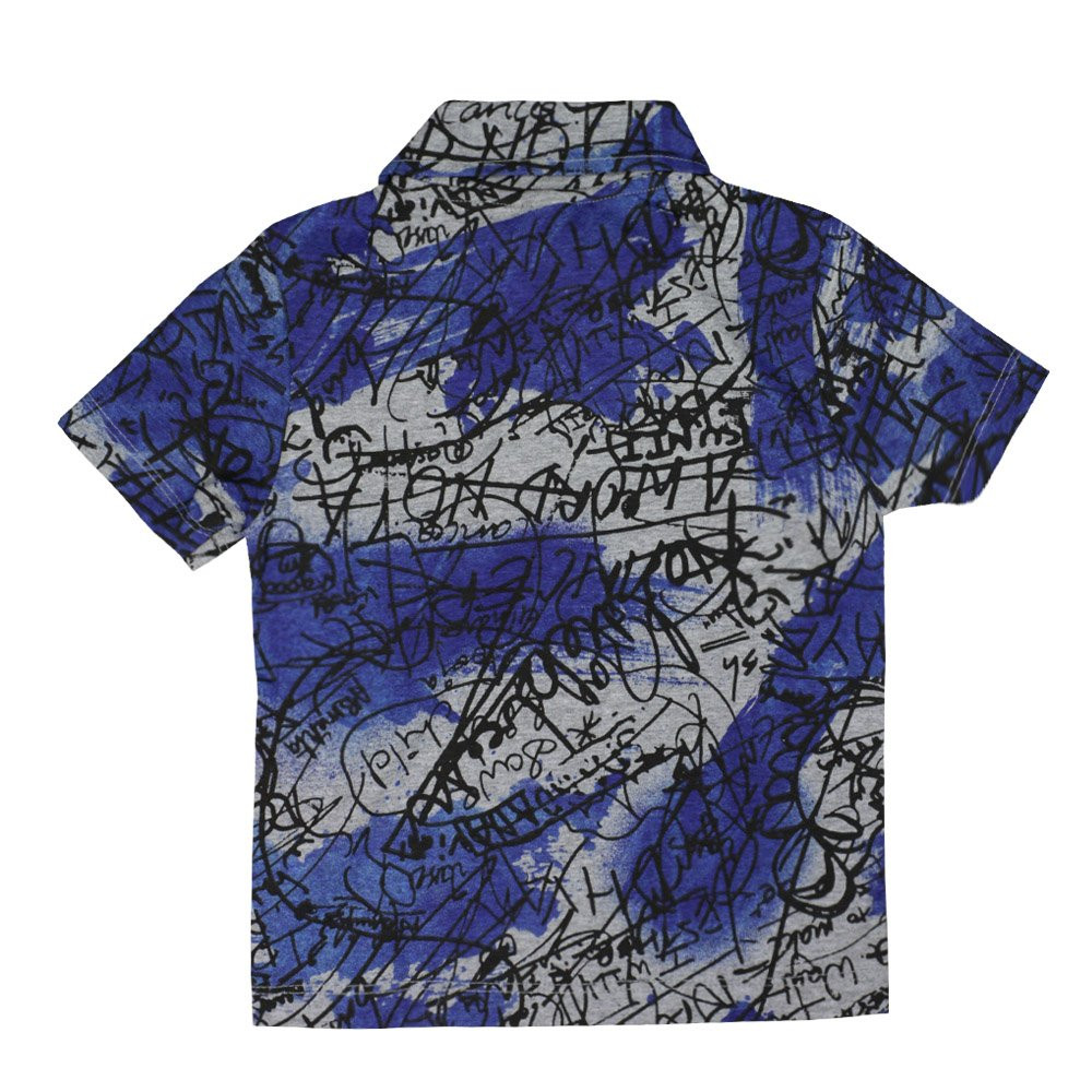 CAMISA SOCIAL INFANTIL ESTAMPADA MESCLA
