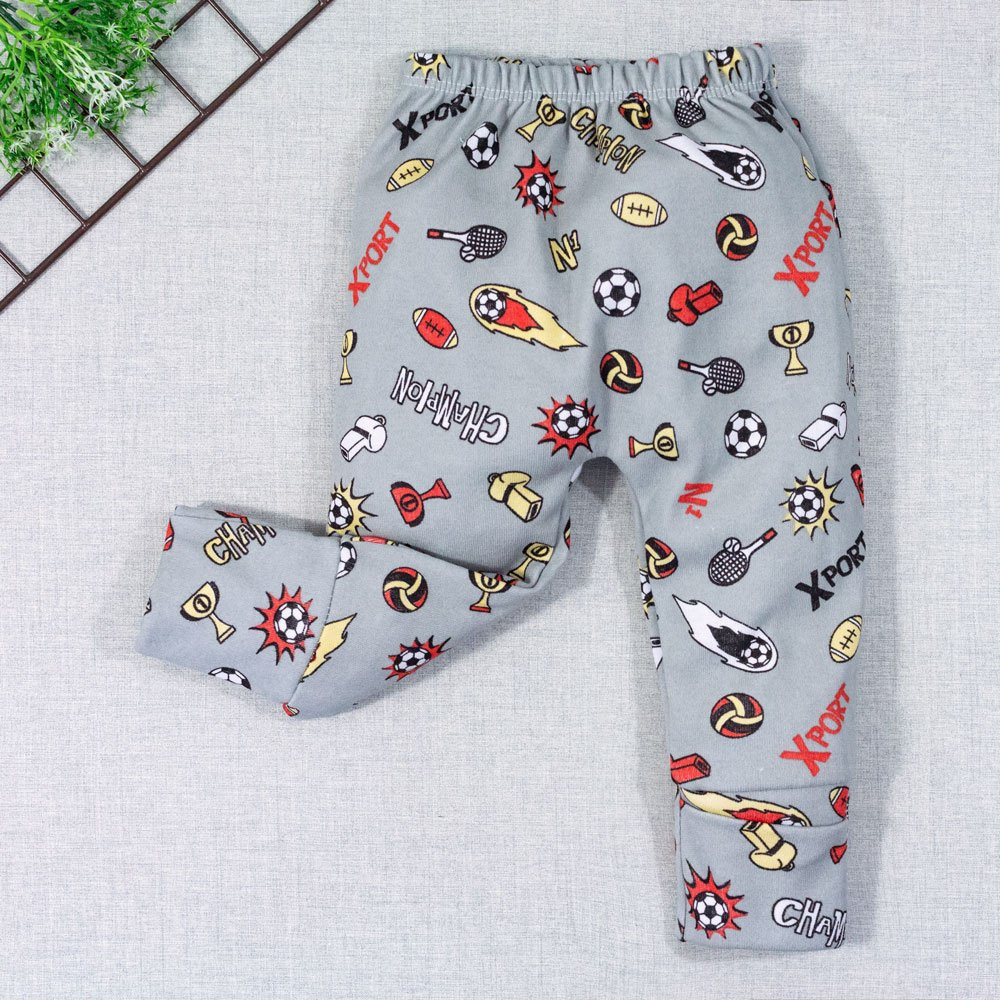 CALÇA PARA BEBÊ COM PÉ REVERSÍVEL ESTAMPADINHA CHAMPION CINZA
