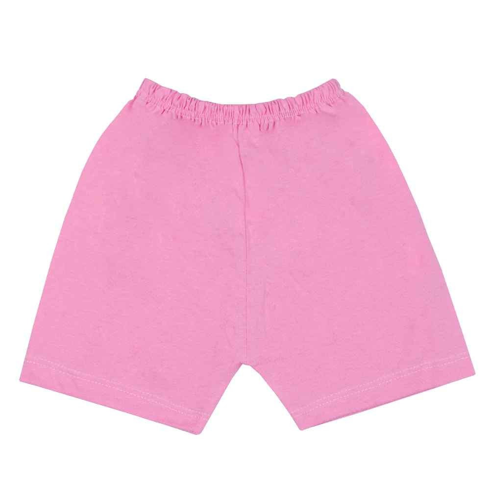 PIJAMA CURTO MALHA PARA BEBÊ ESTAMPADINHO CREME E ROSA