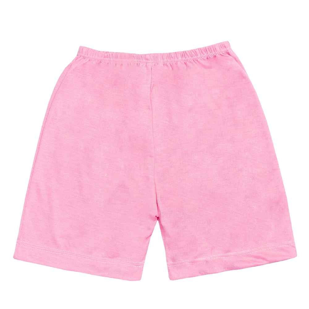 PIJAMA INFANTIL CAMISETA E SHORTS ESTAMPAS SORTIDAS ROSA CLARO