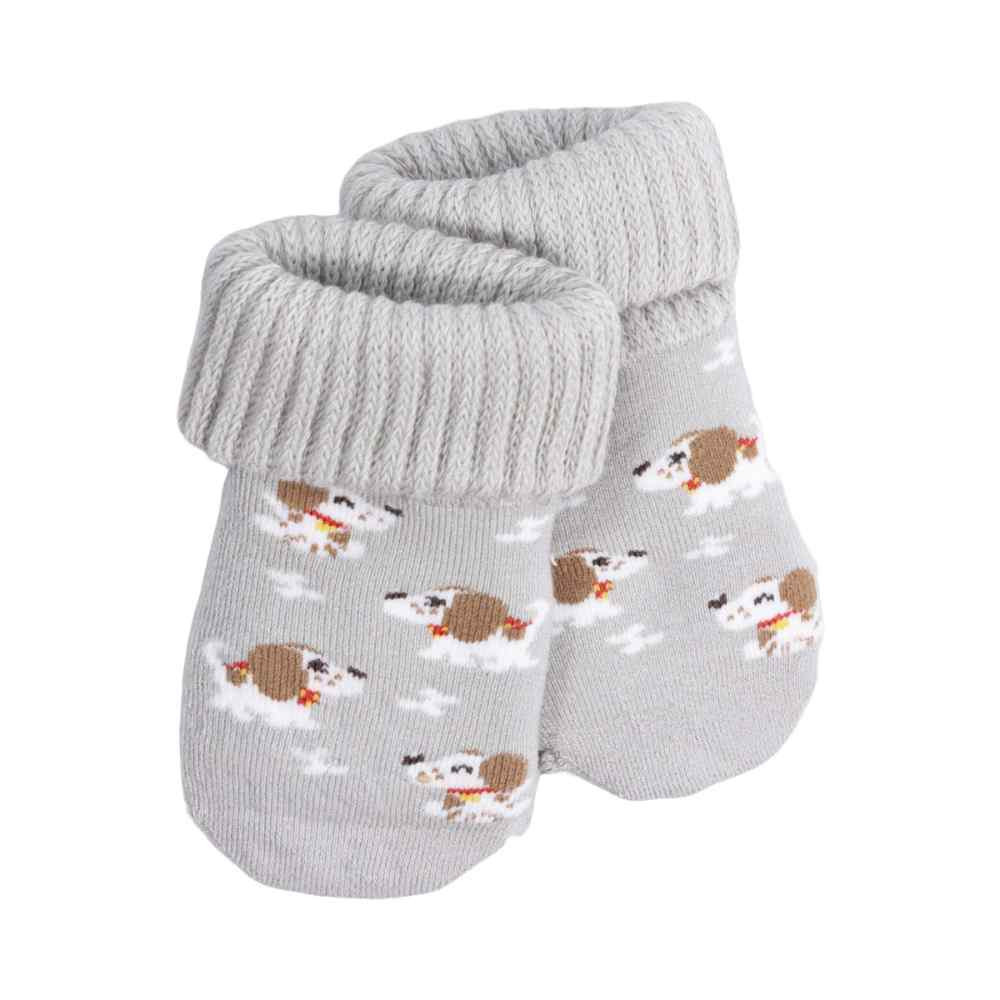 MEIA PARA BEBÊ MENINO ESTAMPADINHA ANTIDERRAPANTE DOG MESCLA