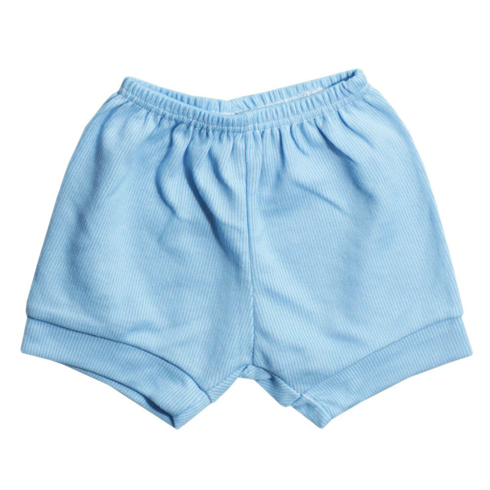 KIT SHORTS PARA BEBÊ MENINO LISO CANELADO 3 UNI.