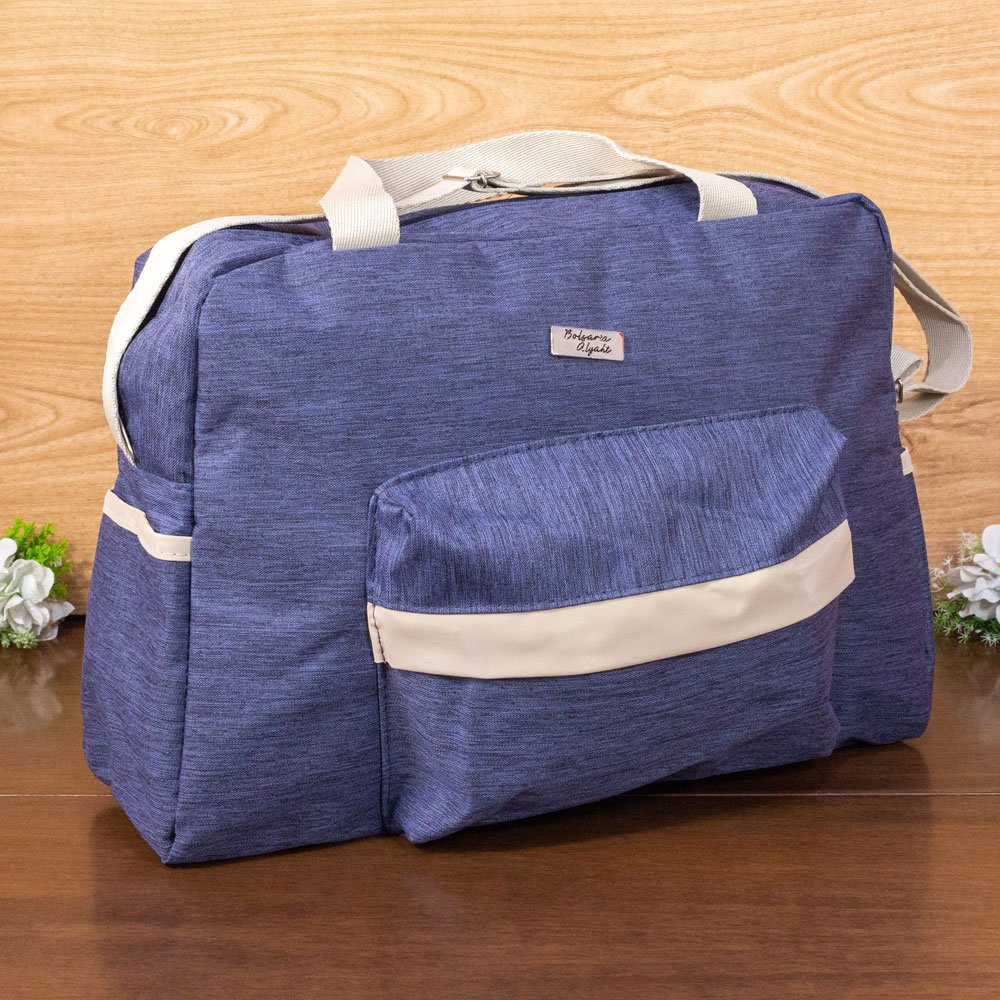 KIT BOLSA MATERNIDADE COM NECESSAIRE LUXO MARINHO