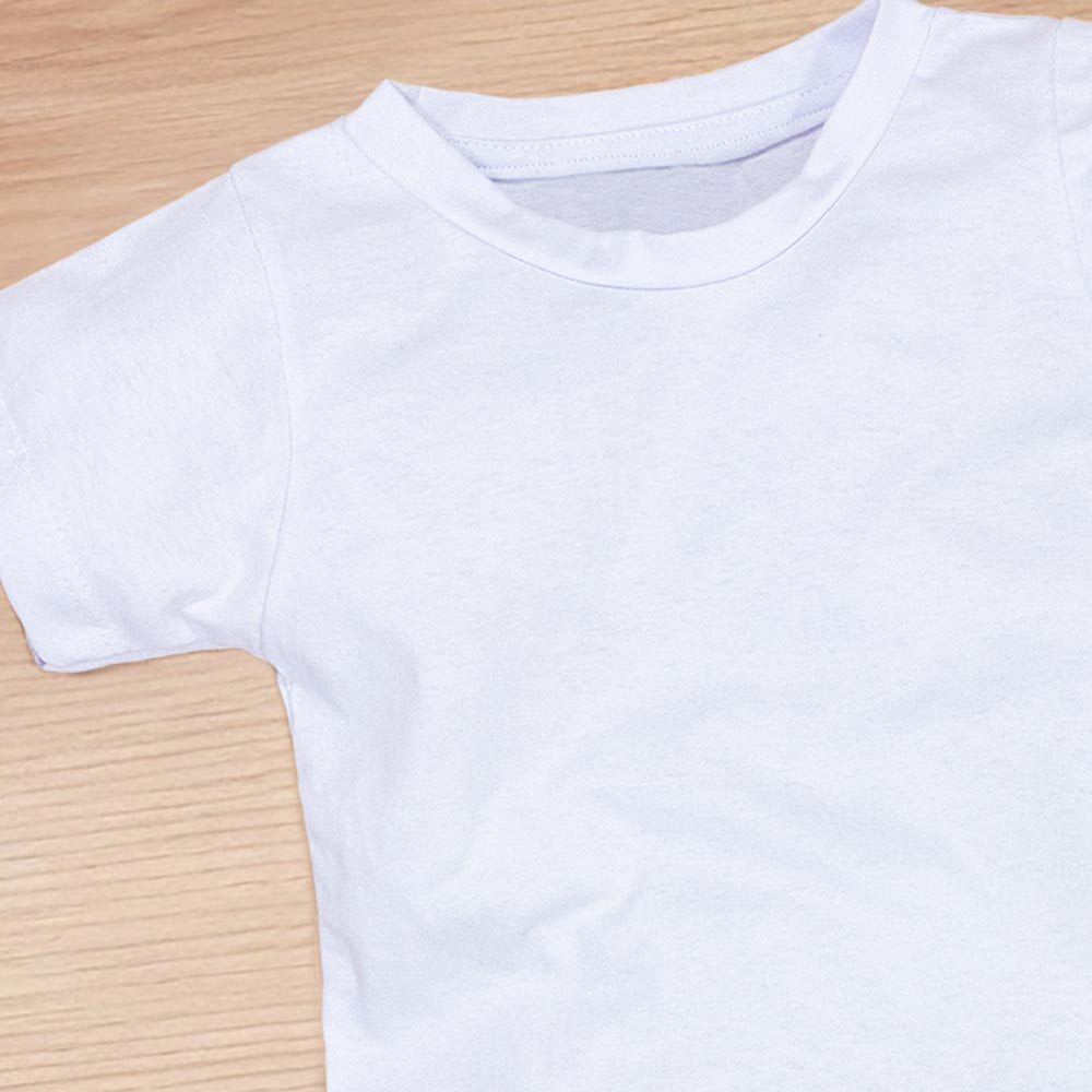 Camiseta Infantil Branca Escolar até 24 Meses Unissex