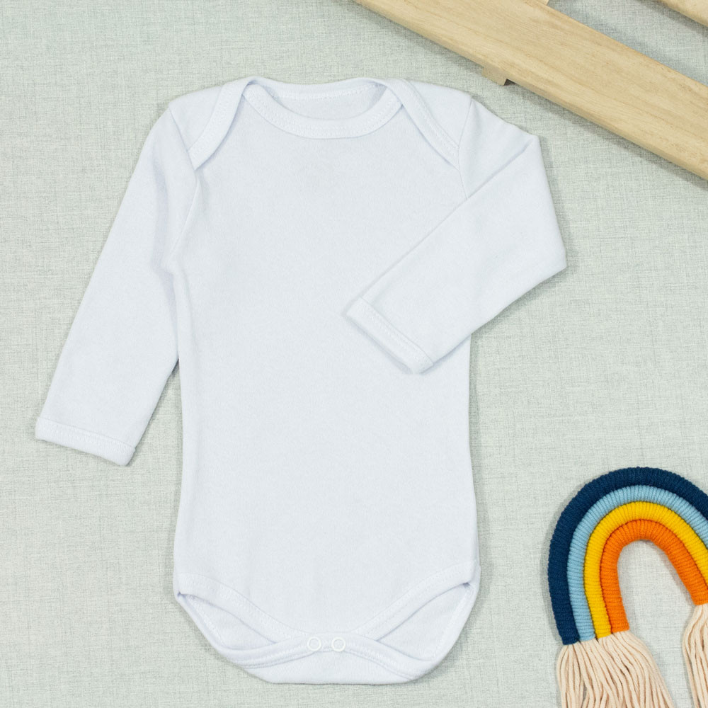 KIT BODY PARA BEBÊ MENINA MANGA LONGA 3 PÇS BÁSICO