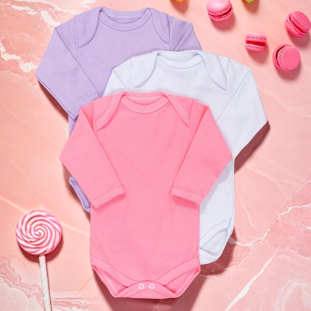 Kit Body para Bebê - Conjunto 3 Peças em Suedine para Menina