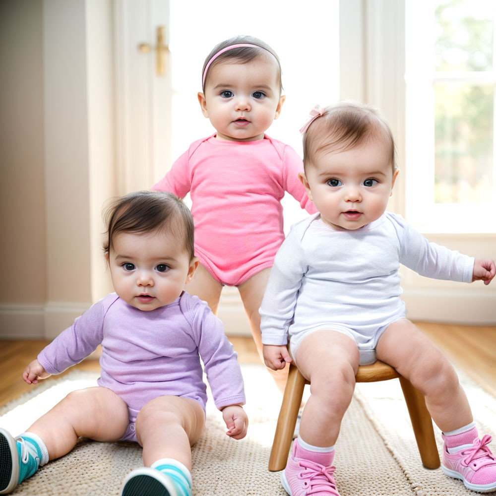 Kit Body para Bebê - Conjunto 3 Peças em Suedine para Menina