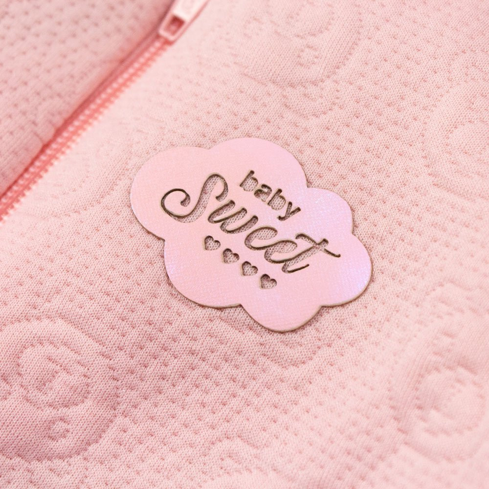 JAQUETA BOMBER PARA BEBÊ ZÍPER MATELASSE URSINHOS ROSE