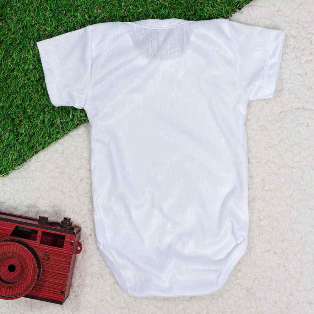 BODY MANGA CURTA CANELADINHO PARA BEBÊ BRANCO