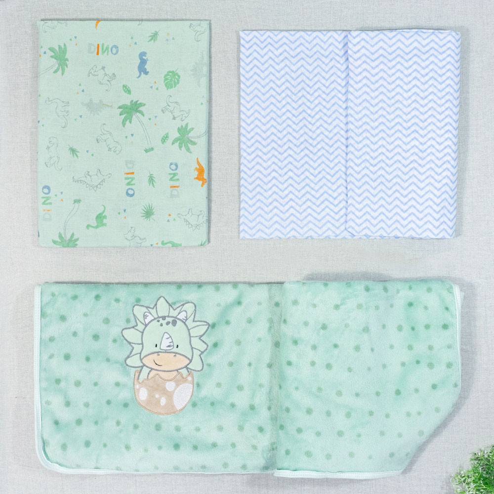 Kit Enxoval Completo de Bebê com 19 Peças até 12 Meses Dino
