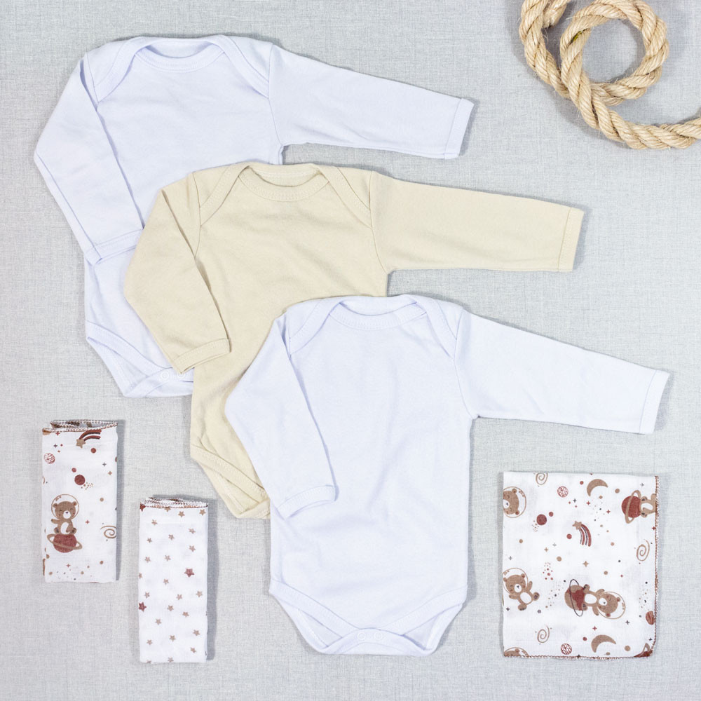 Kit Enxoval para Bebê Menino com 17 Peças 0-12M Urso Bege