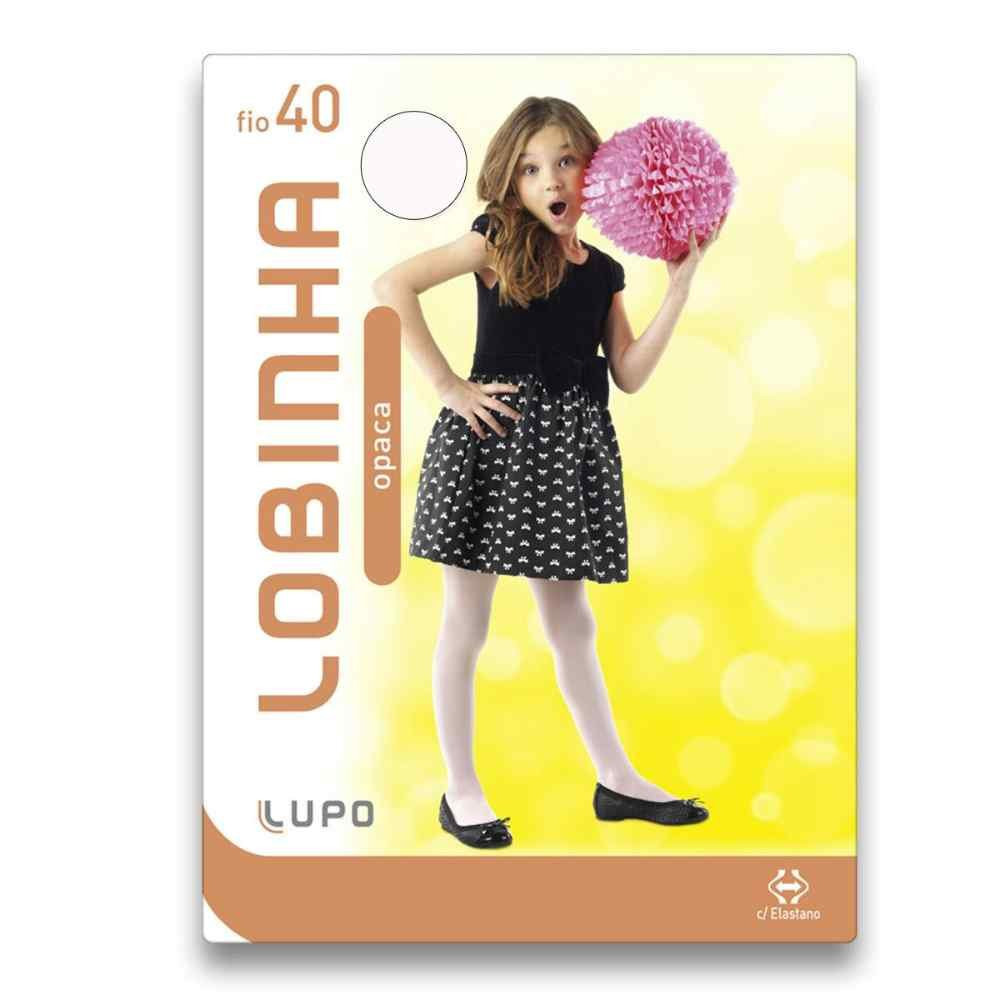 MEIA CALÇA INFANTIL FIO 40 BRANCA LOBINHA LUPO
