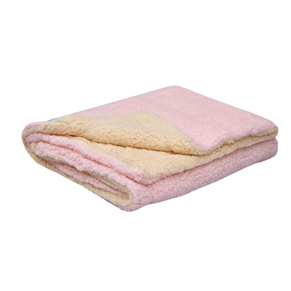 COBERTOR PARA BEBÊ DUPLA FACE CARNEIRINHO ROSA CLARO
