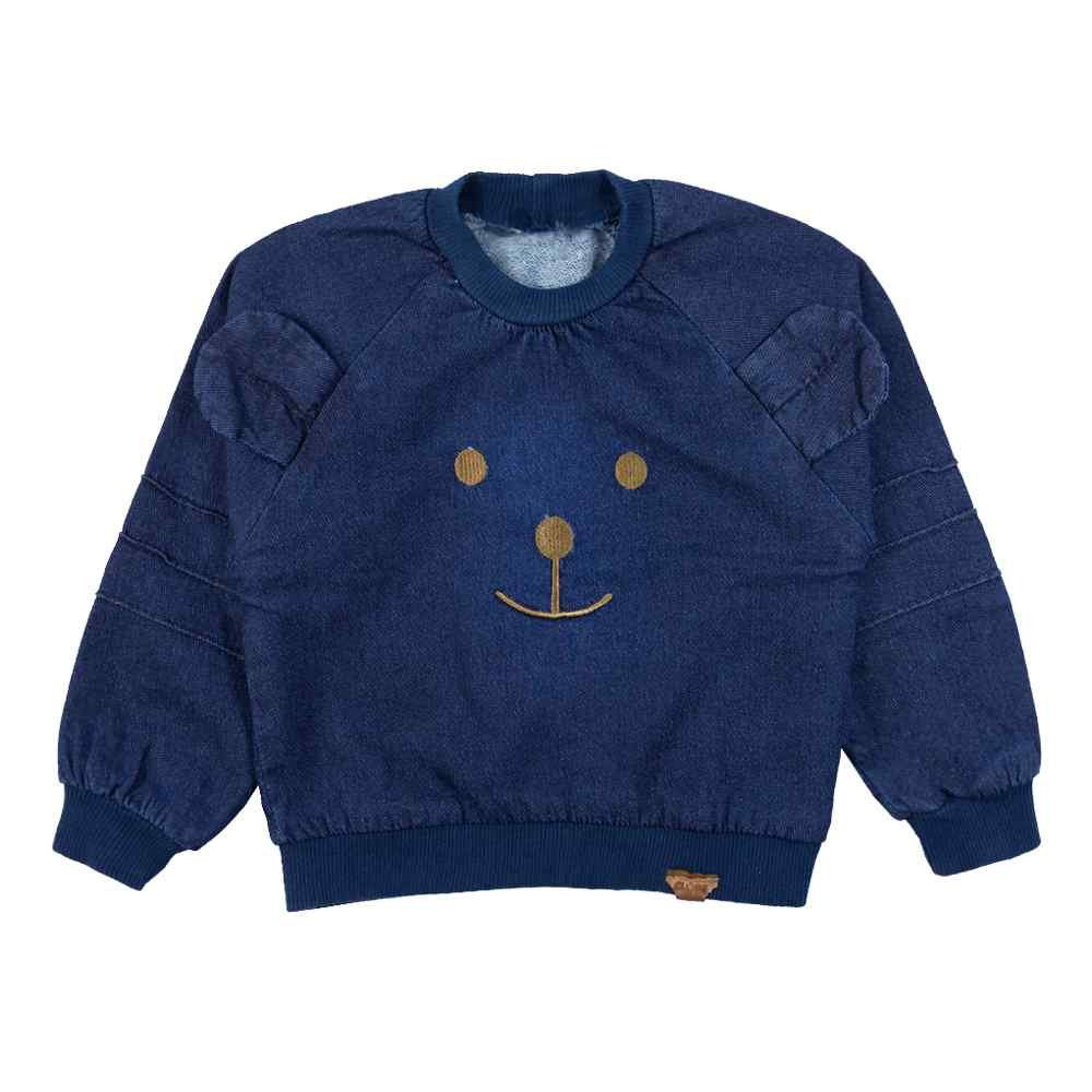 BLUSA JEANS PARA BEBÊ COM BORDADINHO URSINHO INTERATIVO