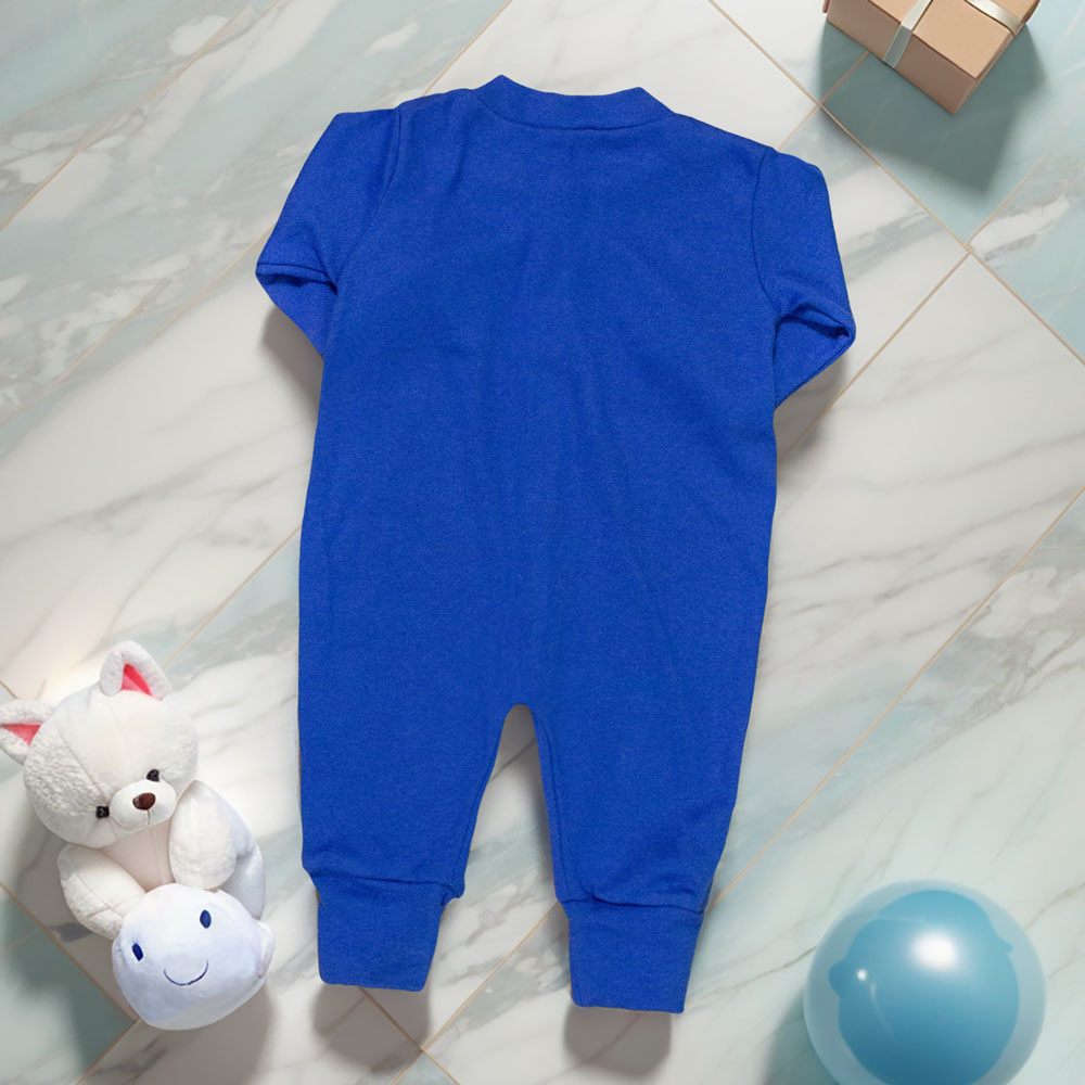 Macacão para Bebê Longo Algodão 4 Botões Básico Color Royal
