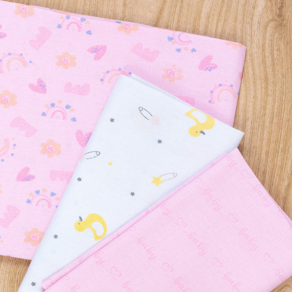 Kit 3 Cueiros Estampinhas Coloridas para Bebê Menina