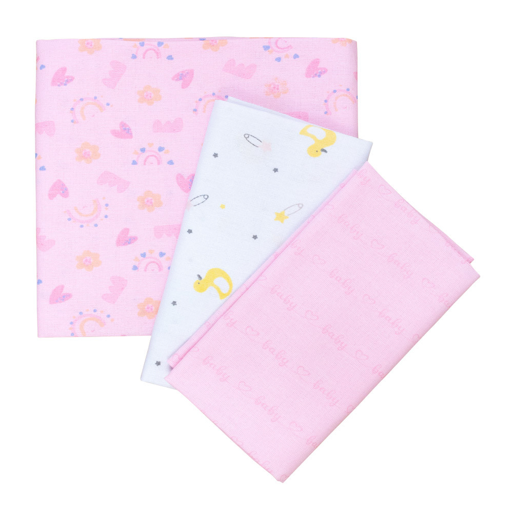 Kit 3 Cueiros Estampinhas Coloridas para Bebê Menina