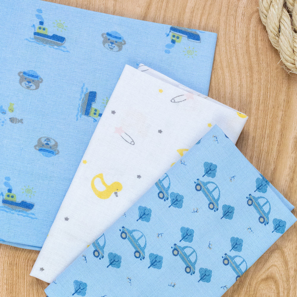 Kit Cueiros Flanelados Estampas Menino - Tamanho Único