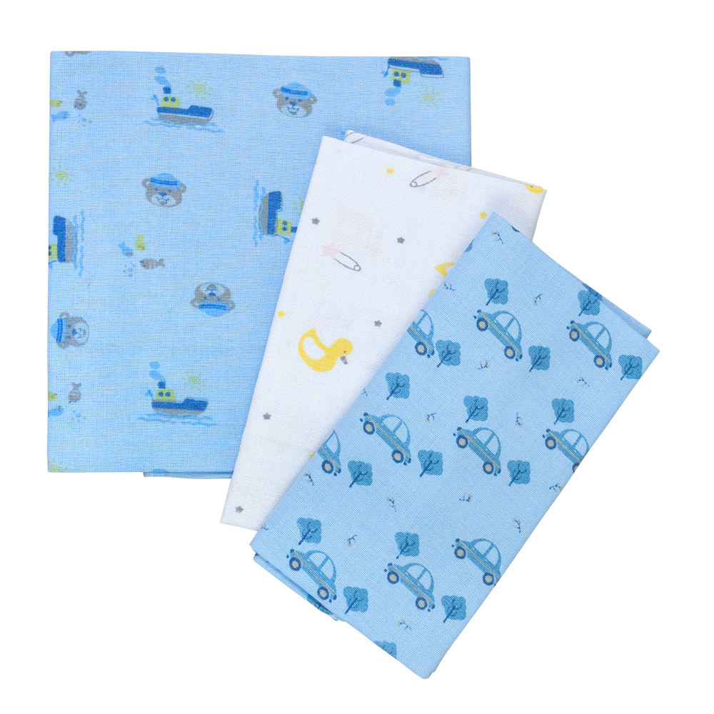 Kit Cueiros Flanelados Estampas Menino - Tamanho Único
