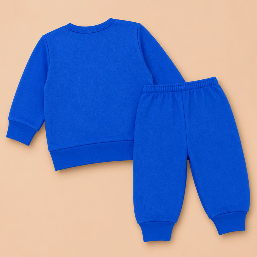 Conjunto de Moletom Bebê Blusa Gola Careca e Calça Lisa Royal Até 12 Meses