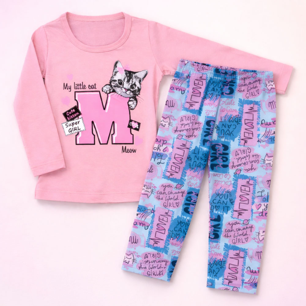 Conjunto Infantil Menina Malha Estampada e Legging Confortável Inverno