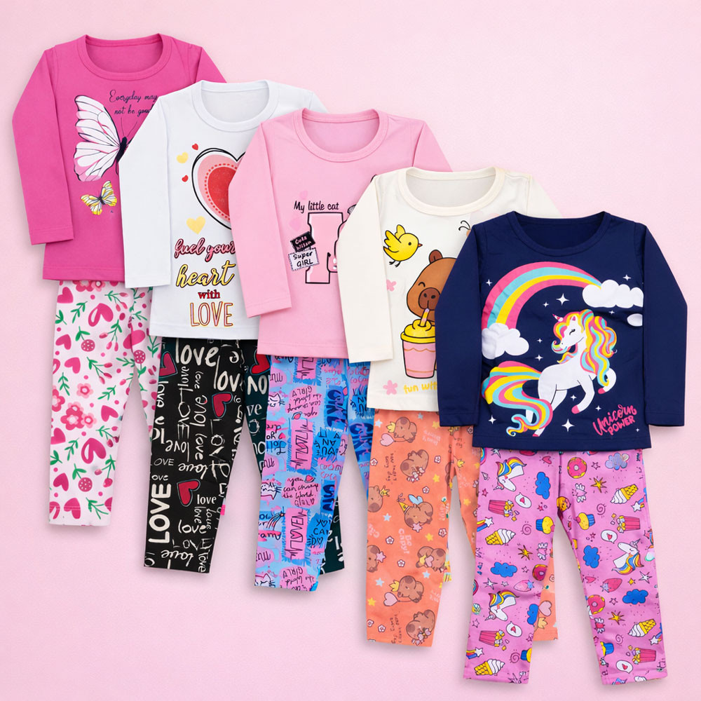 Kit 6 peças Infantil Blusa e Legging Conforto Meninas até 8 anos