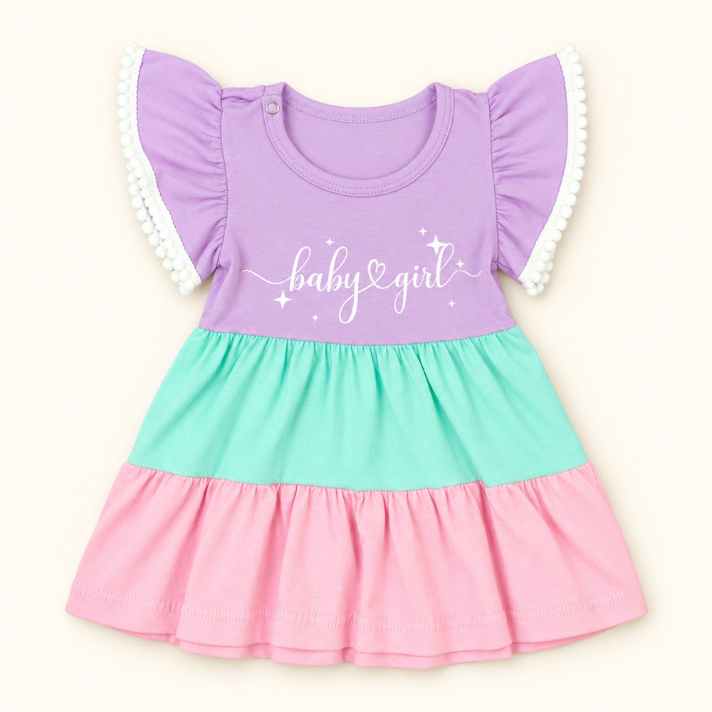 Vestido Três Marias Lilás em Malha Fresquinha Para Bebês até 12 meses