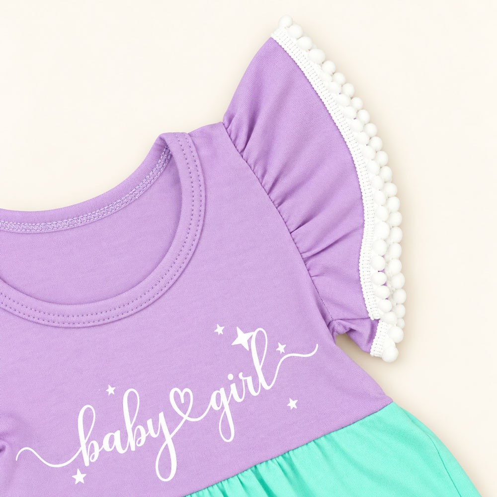 Vestido Três Marias Lilás em Malha Fresquinha Para Bebês até 12 meses