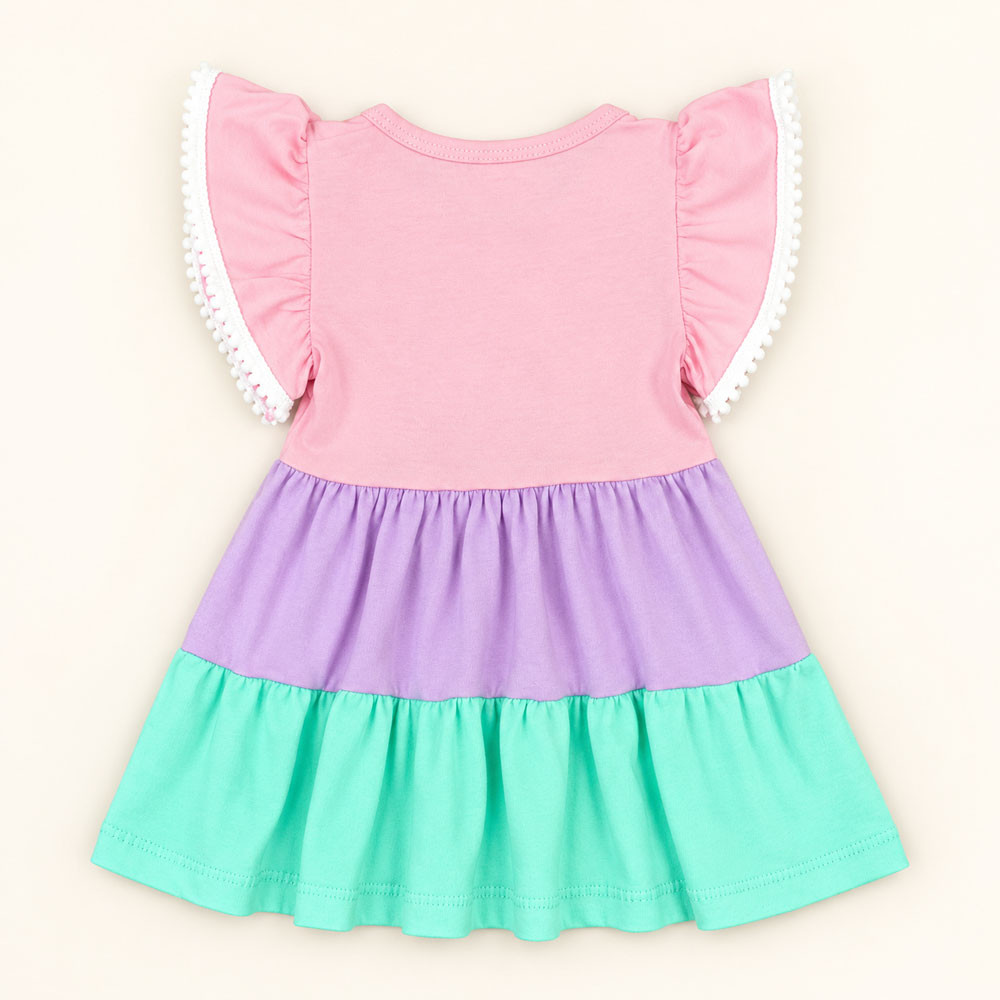 Vestido Três Marias Rosa em Malha Fresquinha Para Bebês até 12 meses