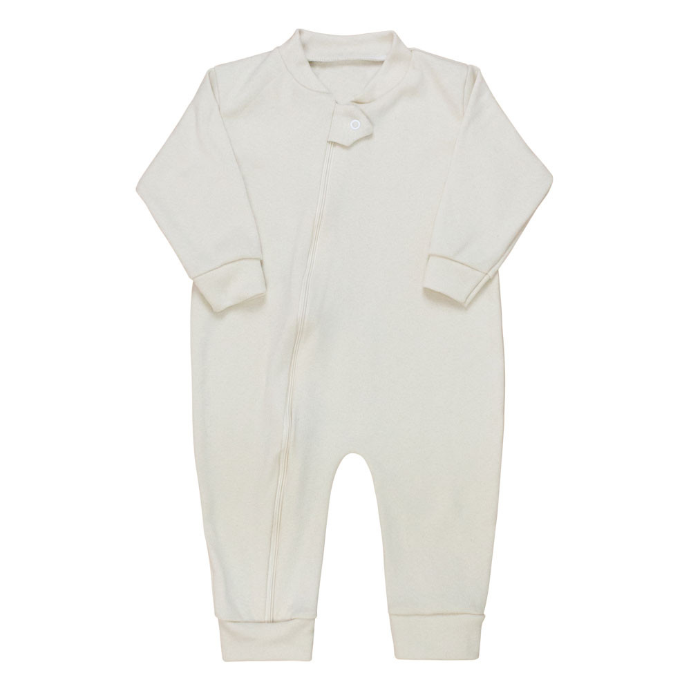 Macacão para Bebê com Zíper Conforto e Estilo - Suedine Bege
