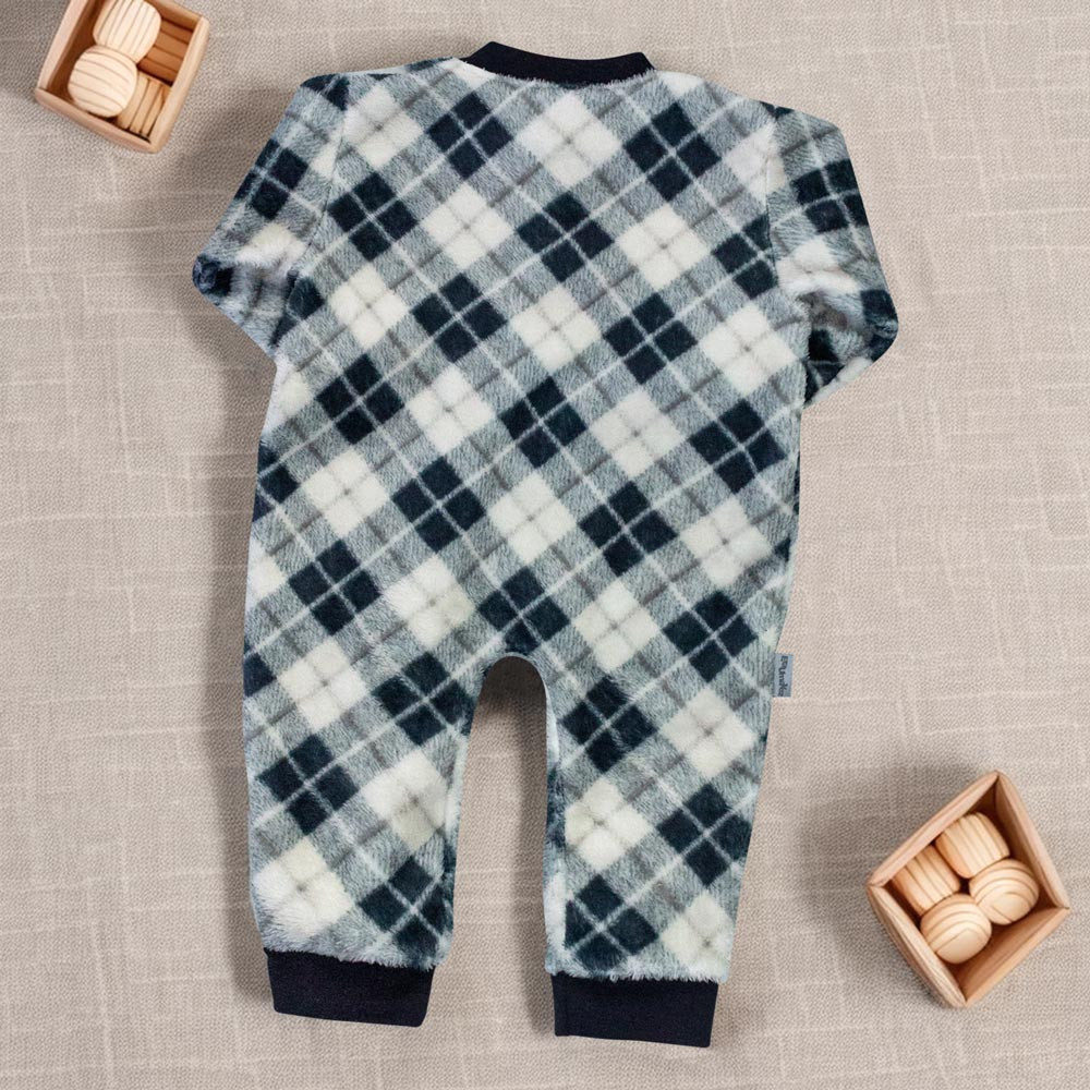 Macacão em Fleece Argyle para Bebê - Conforto e Estilo