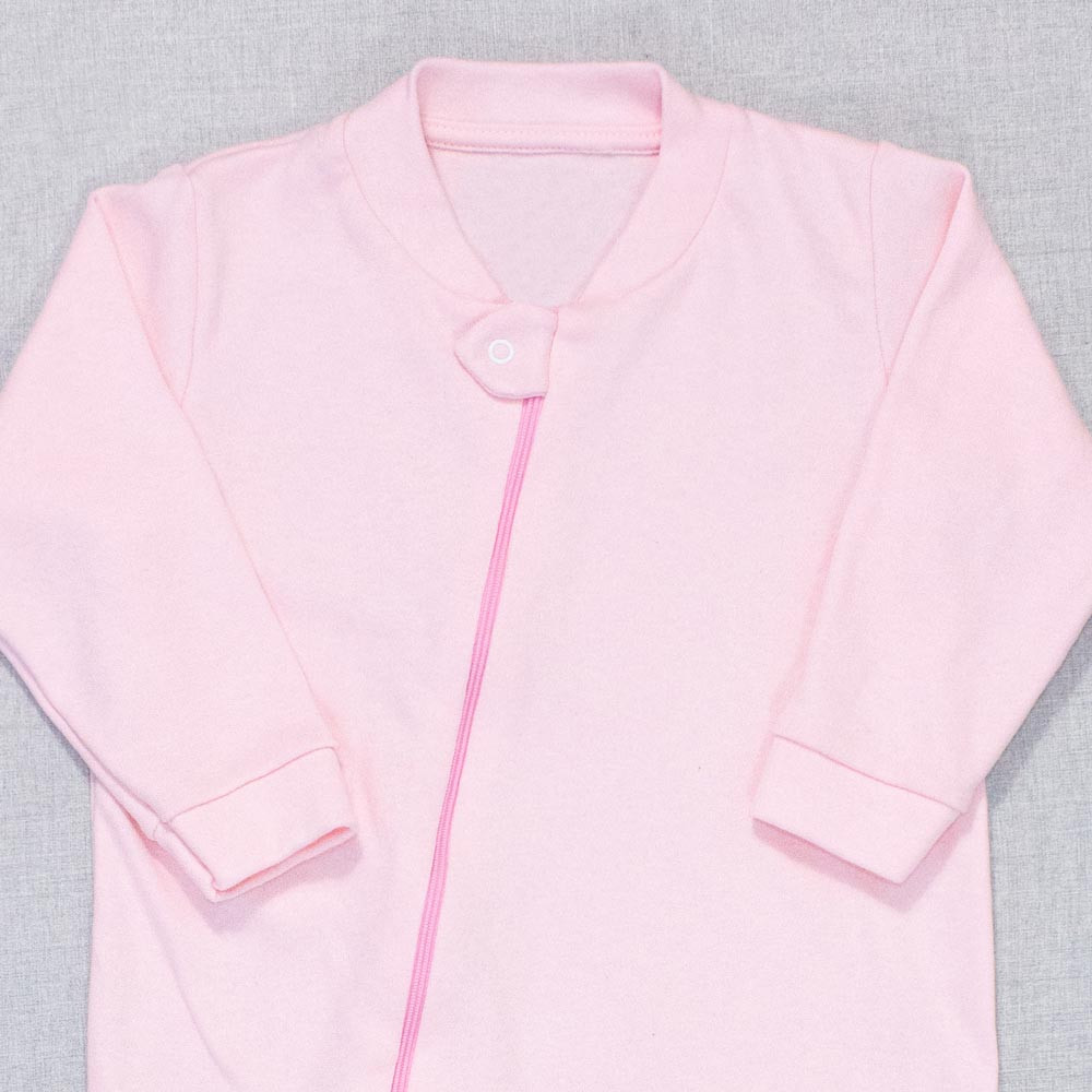 Macacão Infantil Conforto em Suedine Rosa para Meninas 12-24M