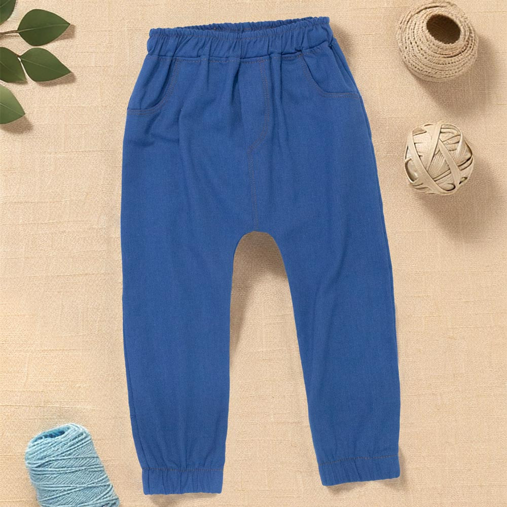 Calça Jogger Ecolinho Azul Infantil para Mini Aventureiros
