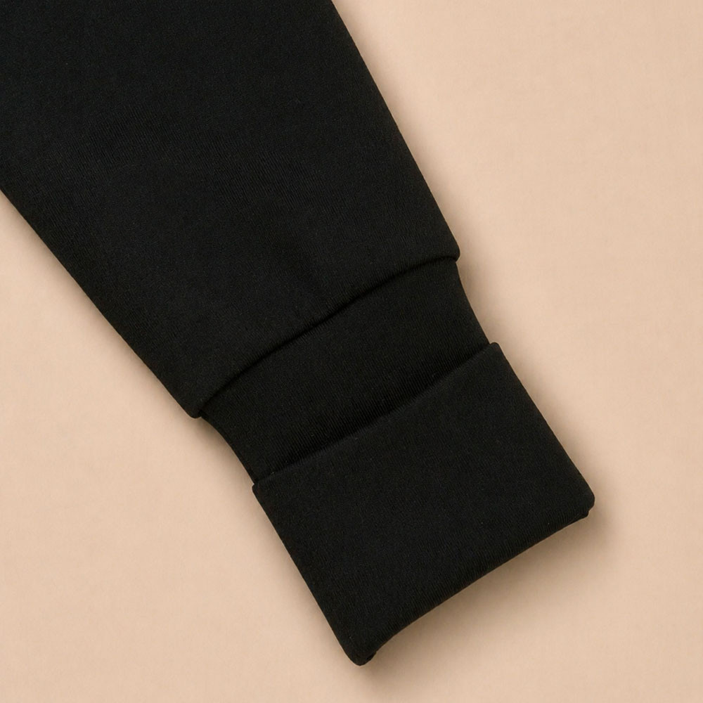 Calça Térmica Bebê Tecido Inteligente Com Pé Reversível Preto 0 a 12 Meses