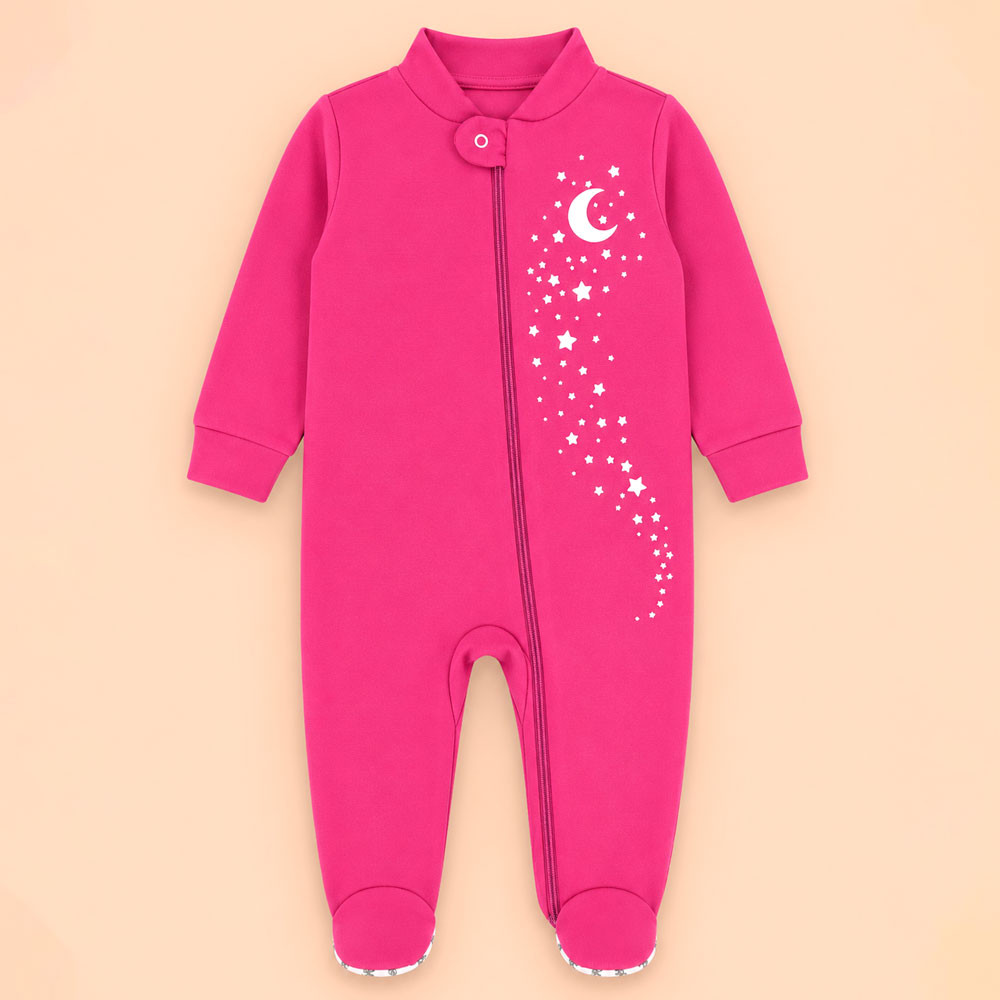 Macacão Térmico Bebê Brilha no Escuro Noite Quentinha Pink de 0 a 12 Meses