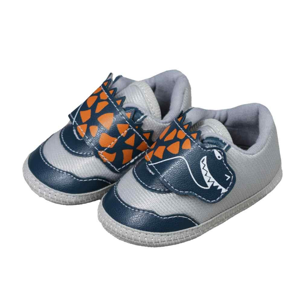 TENIS PARA BEBÊ MENINO COM VELCRO DE DINOSSAURO CINZA KETO