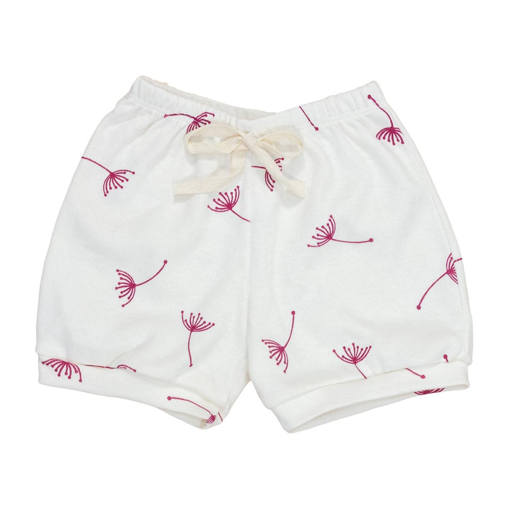 Shorts de Bebê Minimalista Dente de Leão Creme Verão