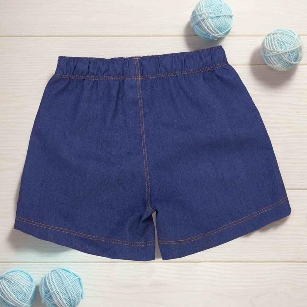 Bermuda Infantil Azul Ecolinho - Conforto de 12 a 24 meses