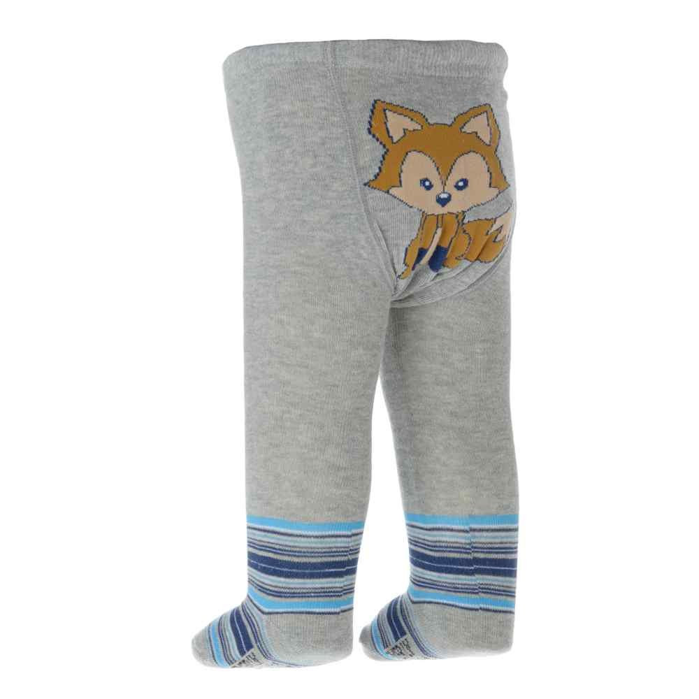 MEIA CALÇA PARA BEBÊ LISTRADINHO ESTAMPA RAPOSINHA MESCLA