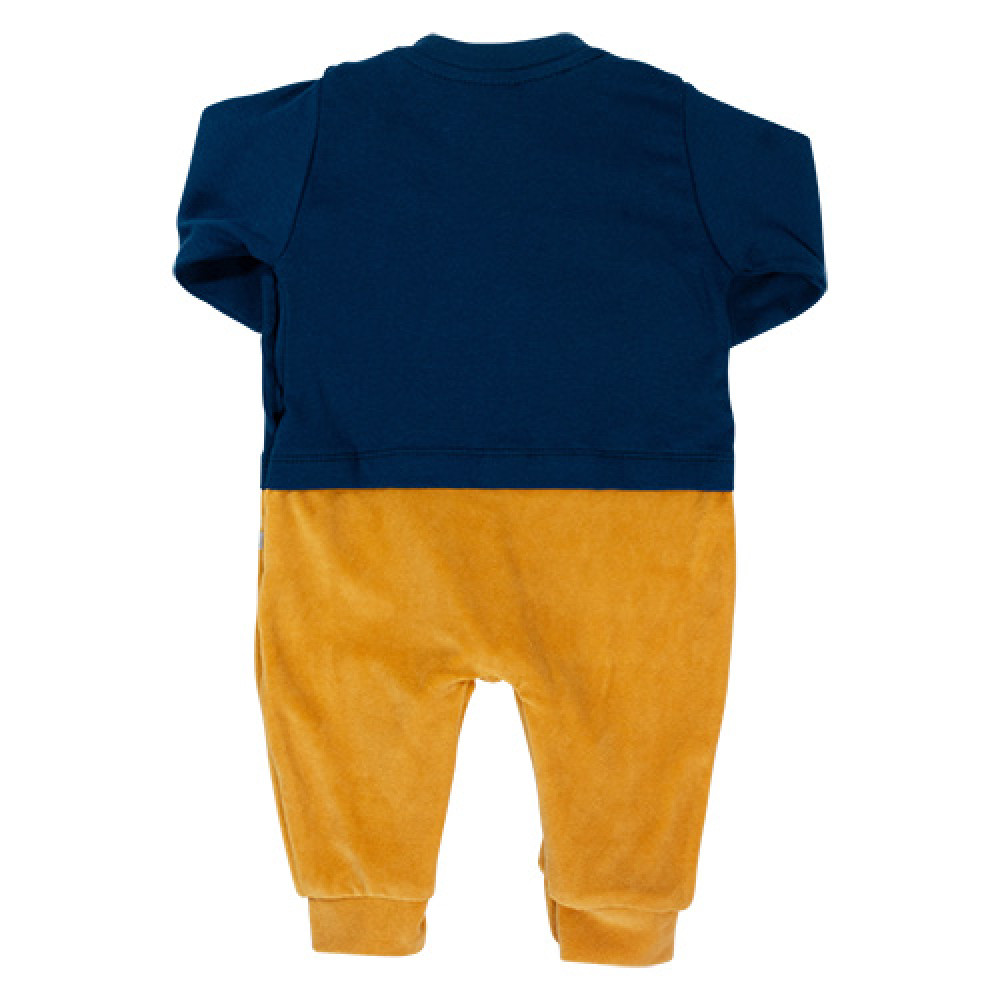 MACACÃO LONGO PARA BEBÊ PLUSH BORDADO BICHINHOS MARINHO