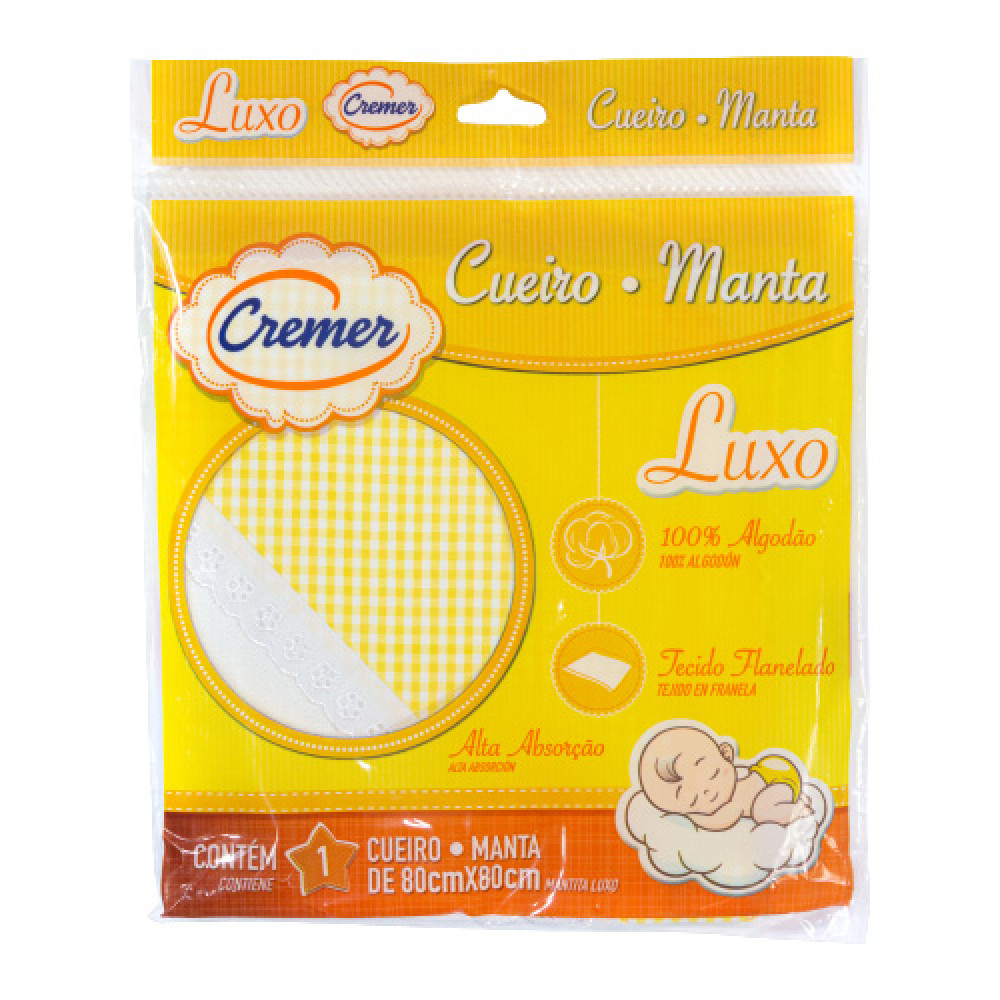 CUEIRO LUXO 80CM X 80CM ESTAMPADO XADREZ AMARELO