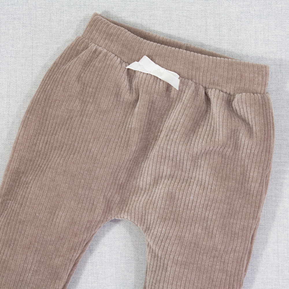 Conjunto de Bebê com Body e Calça Plush Cotele Bordado Urso