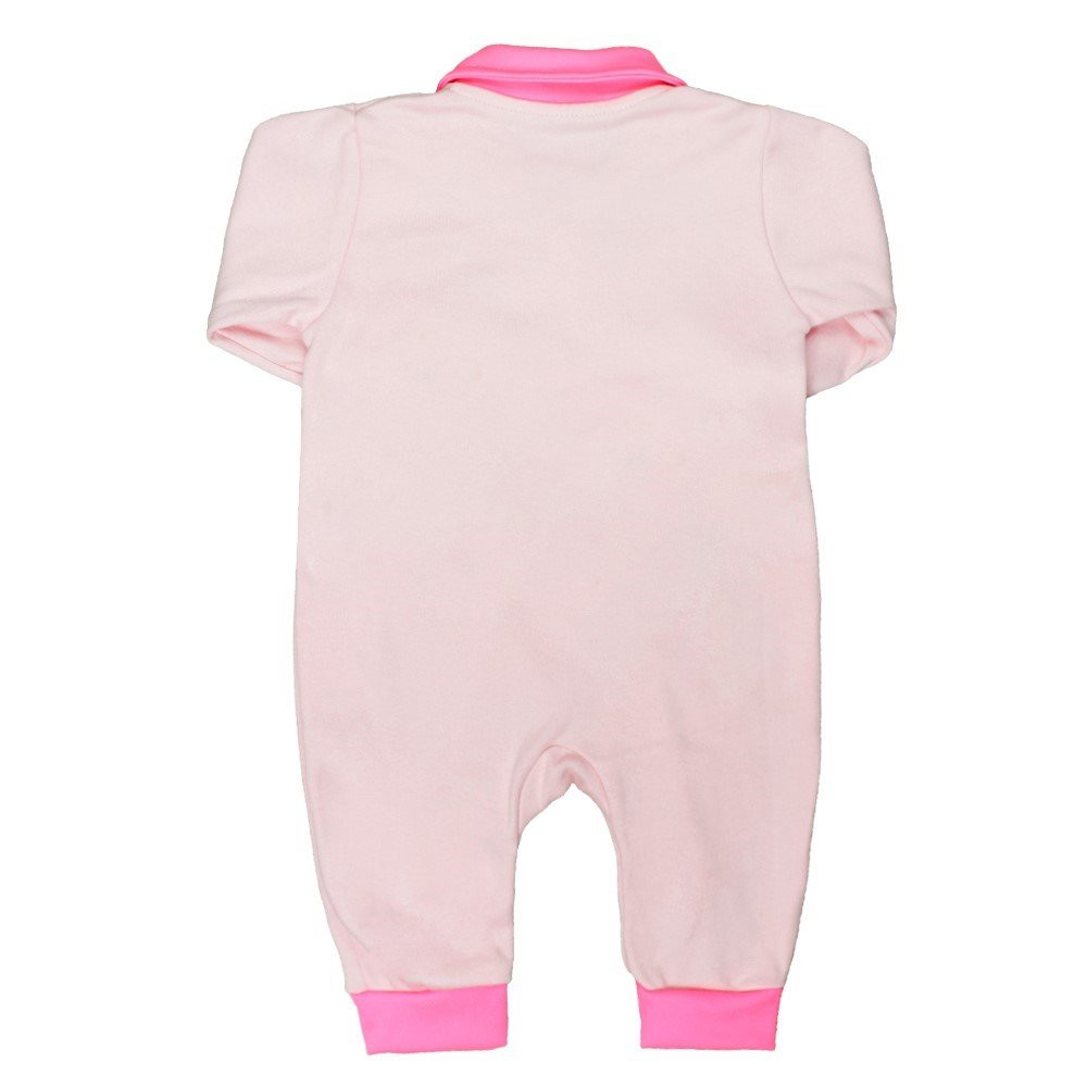 MACACÃO LONGO GATINHO PARA BEBÊ ROSA